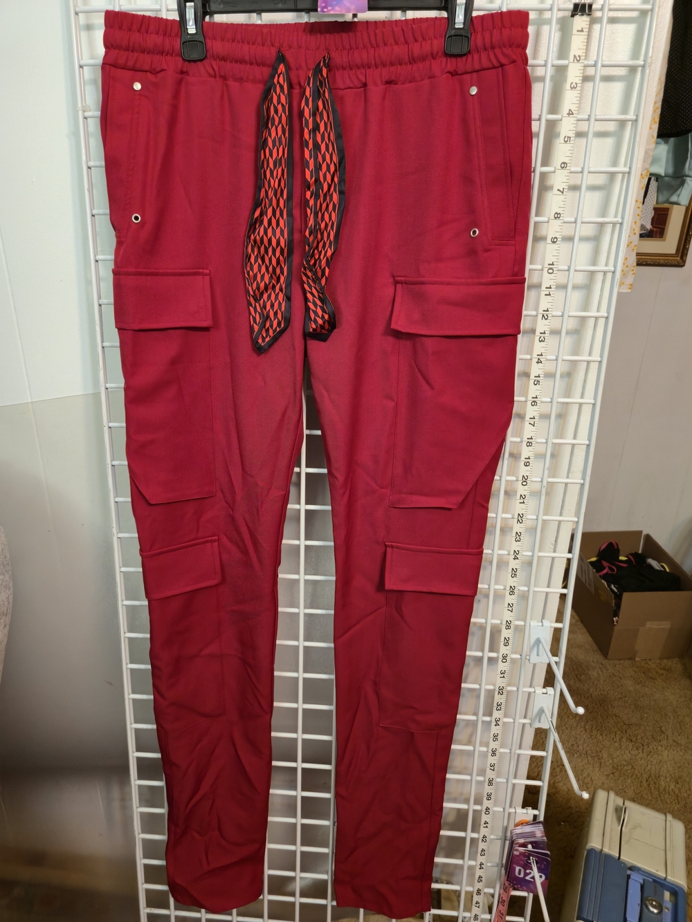 Nova Men's Red Cargo Jogger Pants Size Medium